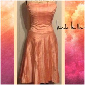 Nicole Miller Strapless Dress in Peach